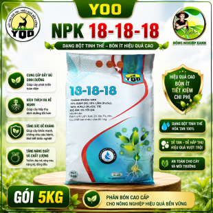 NPK 18-18-18 GÓI 5KG | NPK 3 SỐ – CÂN BẰNG DINH DƯỠNG CHO MỌI GIAI ĐOẠN PHÁT TRIỂN CỦA CÂY TRỒNG